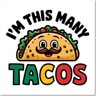 I'm This Many Tacos Second Birthday Twosday Cinco De Mayo Posters and Art